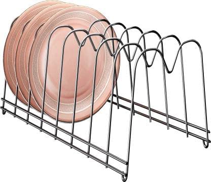 LEVON Stainless Steel Plate Rack | Dish Rack | Plate Stand | Dish Stand | Lid Holder Utensil Rack for Kitchen - Size (140 X 320 X 130 mm) | Special Nano Coating - Image 1