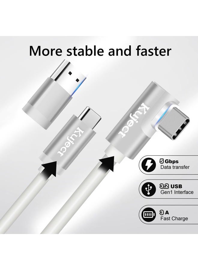 Kuject Link Cable 20FT Compatible for Quest 3S/3, Quest 2/Pro, Pico 4, VR Headset Accessories Cable for Rift S/Steam VR Games, USB 3.0 Type C to C High Speed Data Transfer Cord for Gaming PC, White - Image 2