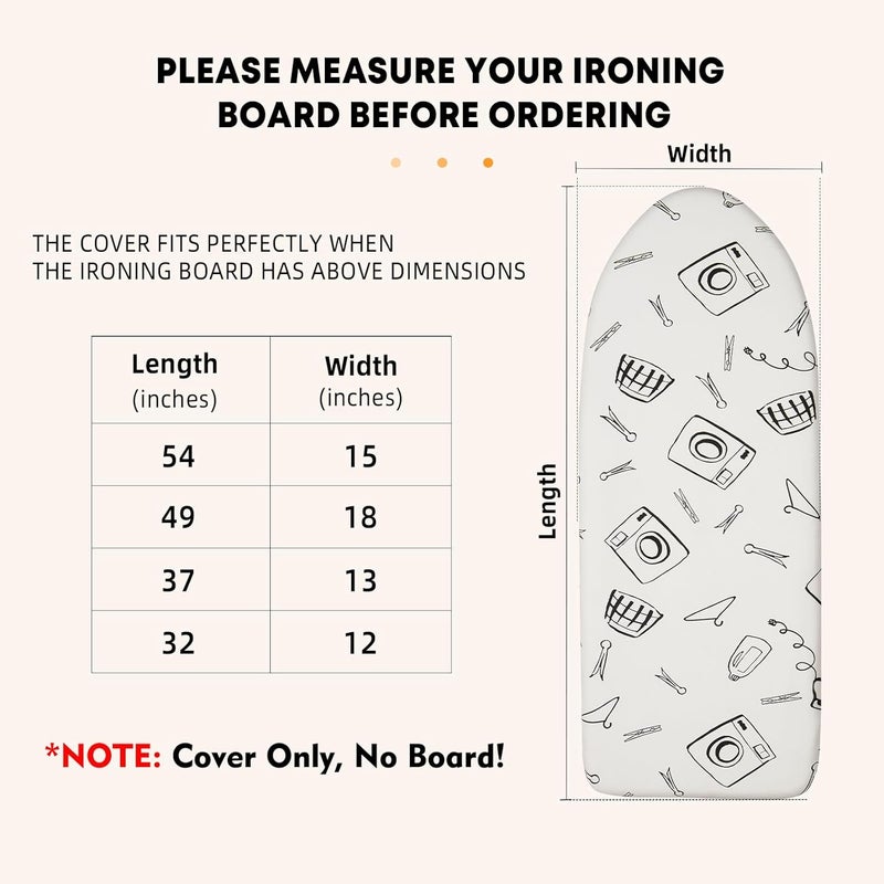 Seiritex Table Top Ironing Board Cover 12 x 32 inch, 3 Layers Small Iron Board Cover, Heat Reflective Thick Padding with Elasticized Edges (White) - Image 5