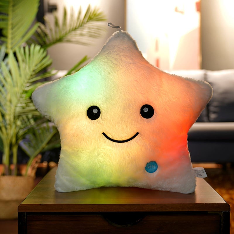 Glowing Star Plush Pillow Night Light Soft LED Cushion Multiple Colors Purple 9 45 Inch - Image 3