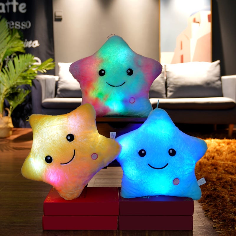 Glowing Star Plush Pillow Night Light Soft LED Cushion Multiple Colors Purple 9 45 Inch - Image 4