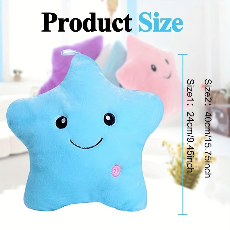 Glowing Star Plush Pillow Night Light Soft LED Cushion Multiple Colors Purple 9 45 Inch - Image 5