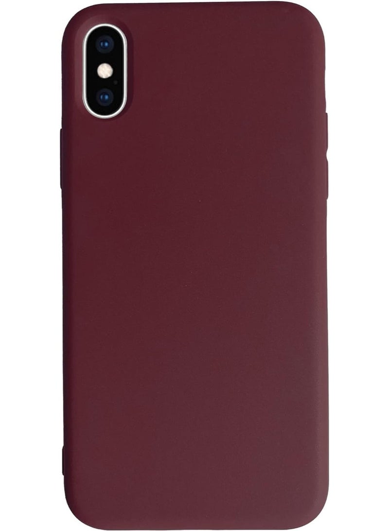 iPhone XS Max Case, Full Covered Shockproof Phone Case Flexible Liquid Silicone Gel Rubber Cover, Slim Fit Protective Phone Case 6.1 inch with Soft Anti-Scratch (Wine Red)