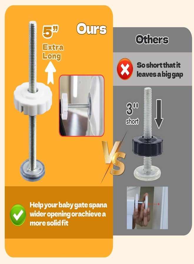 Abvsdu Baby Gate Extender Extension, 4 Pack Baby and Pet Babys Gate Replacement Parts, M8 (8mm) Replacement Bolt Part for Babys and Pet Pressure Mounted Safety-Gates, Extra Long Tension Gates Extender - Image 5