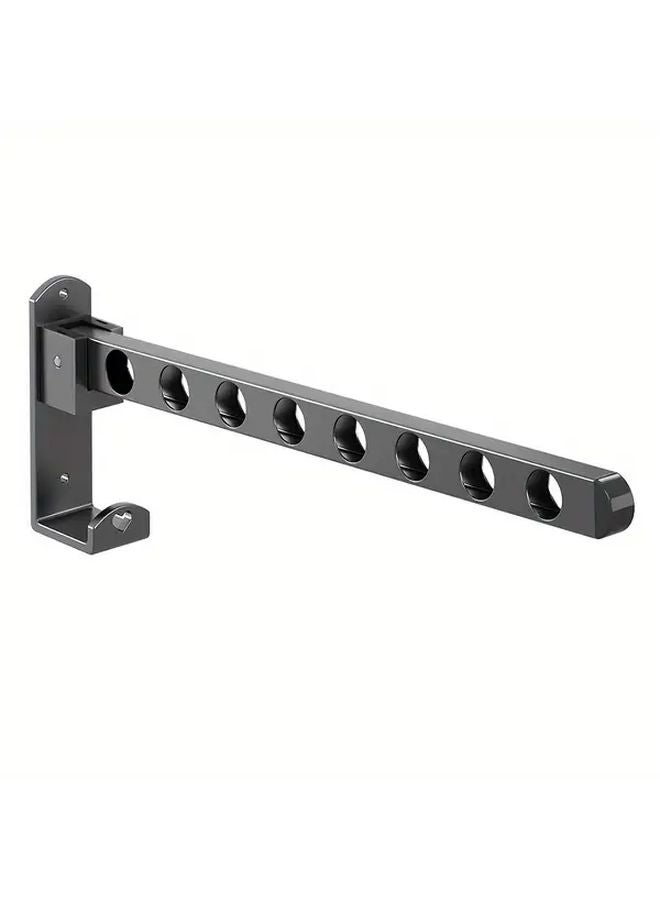 Gray Foldable Metal Wall Mounted Adjustable Clothes Drying Rack Storage Organizer - Image 2