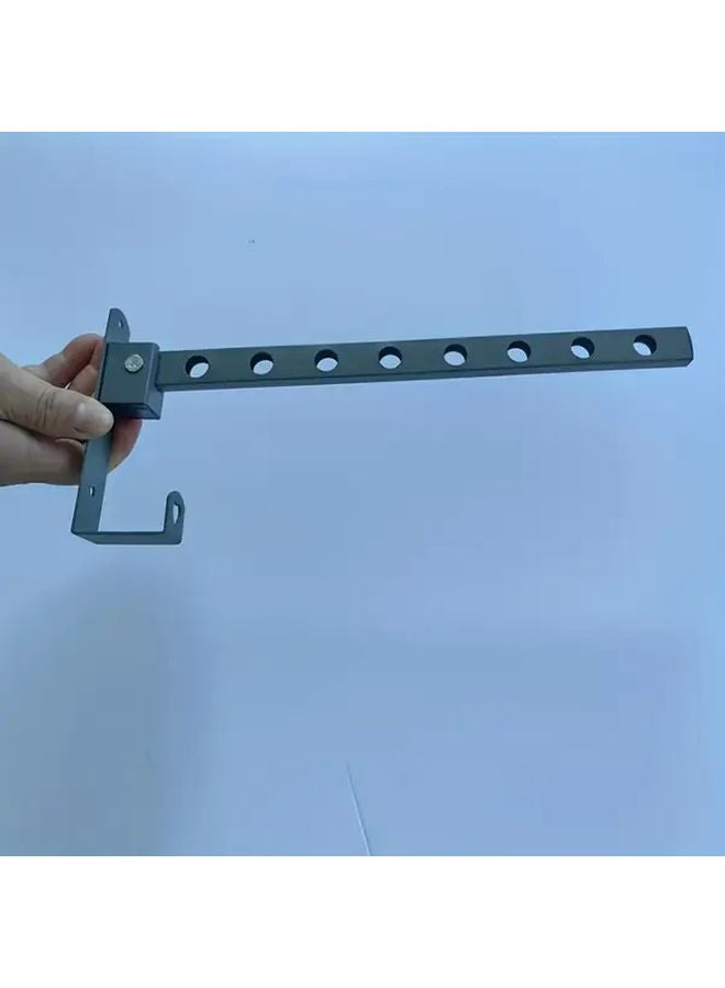 Gray Foldable Metal Wall Mounted Adjustable Clothes Drying Rack Storage Organizer - Image 1