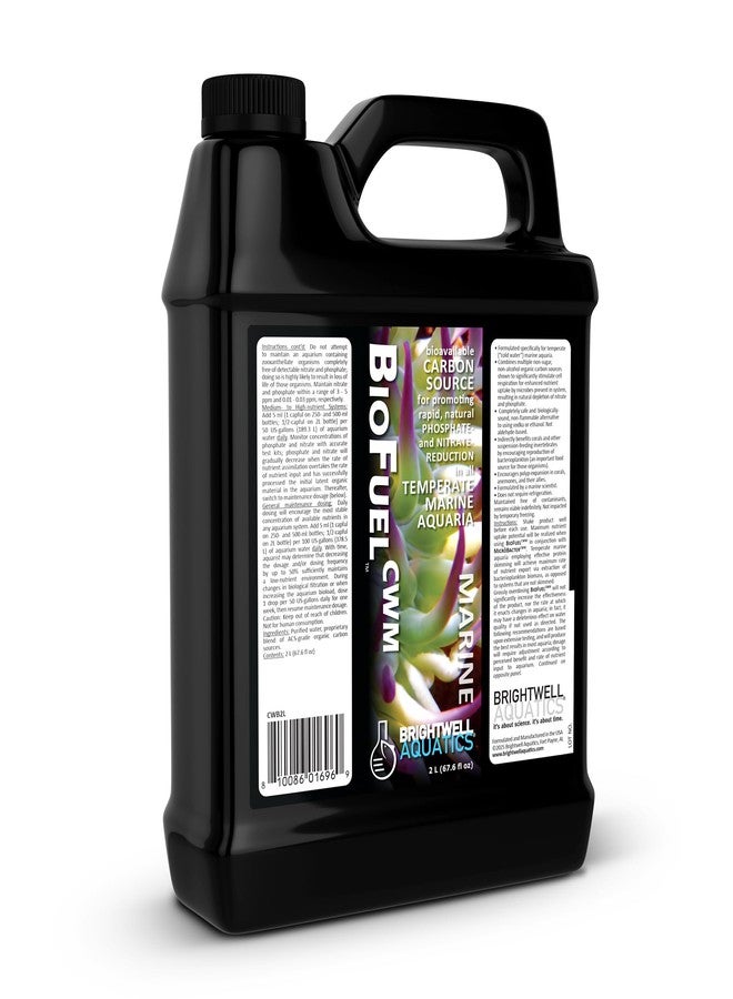 Brightwell Aquatics BioFuelCWM Coldwater Organic Carbon Source for Nitrate and Phosphate Reduction in Temperate Marine Aquariums Enhances Water Quality, 2L - Image 1