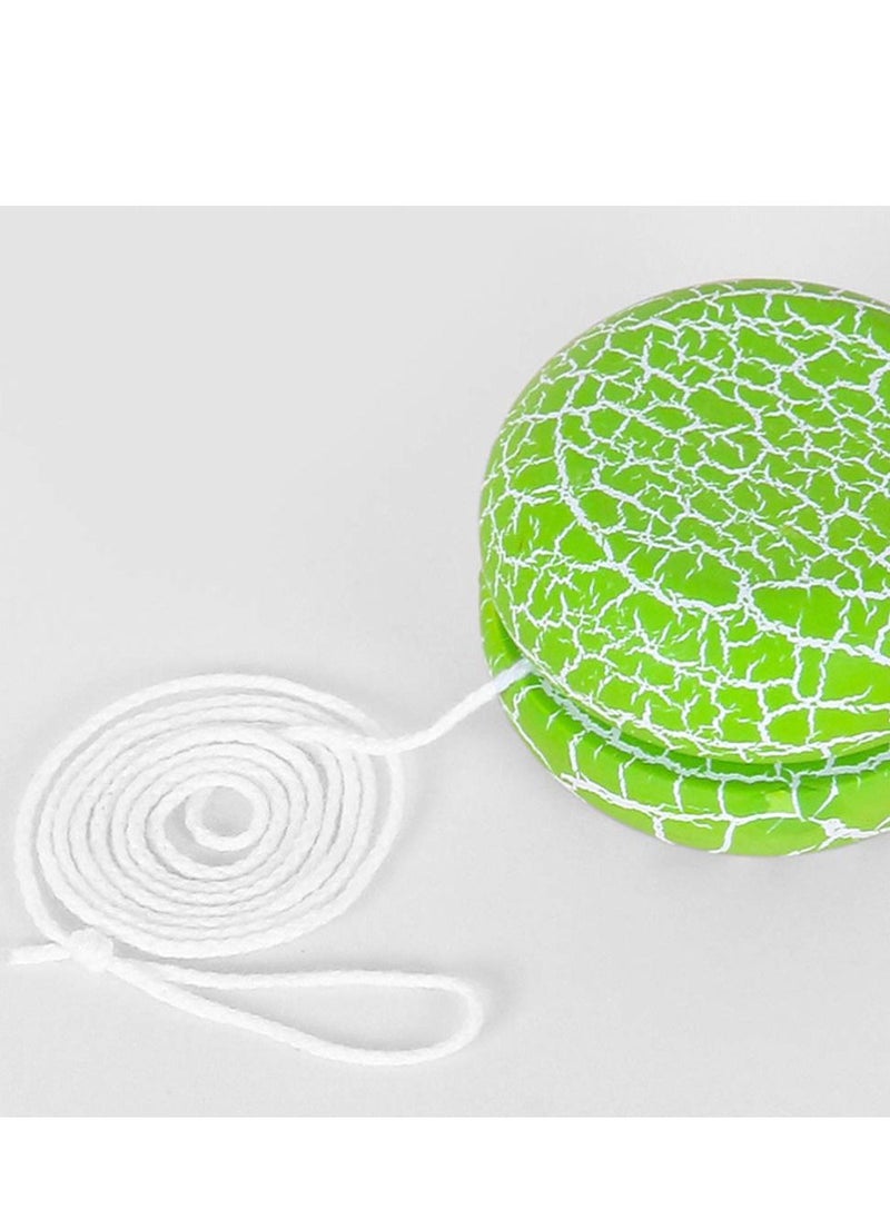 SYOSI - Yoyo Toy, Professional Looping Yoyo Responsive Yoyo Ball Wooden Yoyo Ball Toy with Crack Pattern for Kid Child Green - Image 1