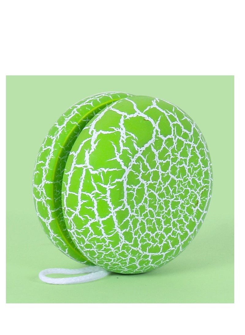 SYOSI - Yoyo Toy, Professional Looping Yoyo Responsive Yoyo Ball Wooden Yoyo Ball Toy with Crack Pattern for Kid Child Green - Image 1