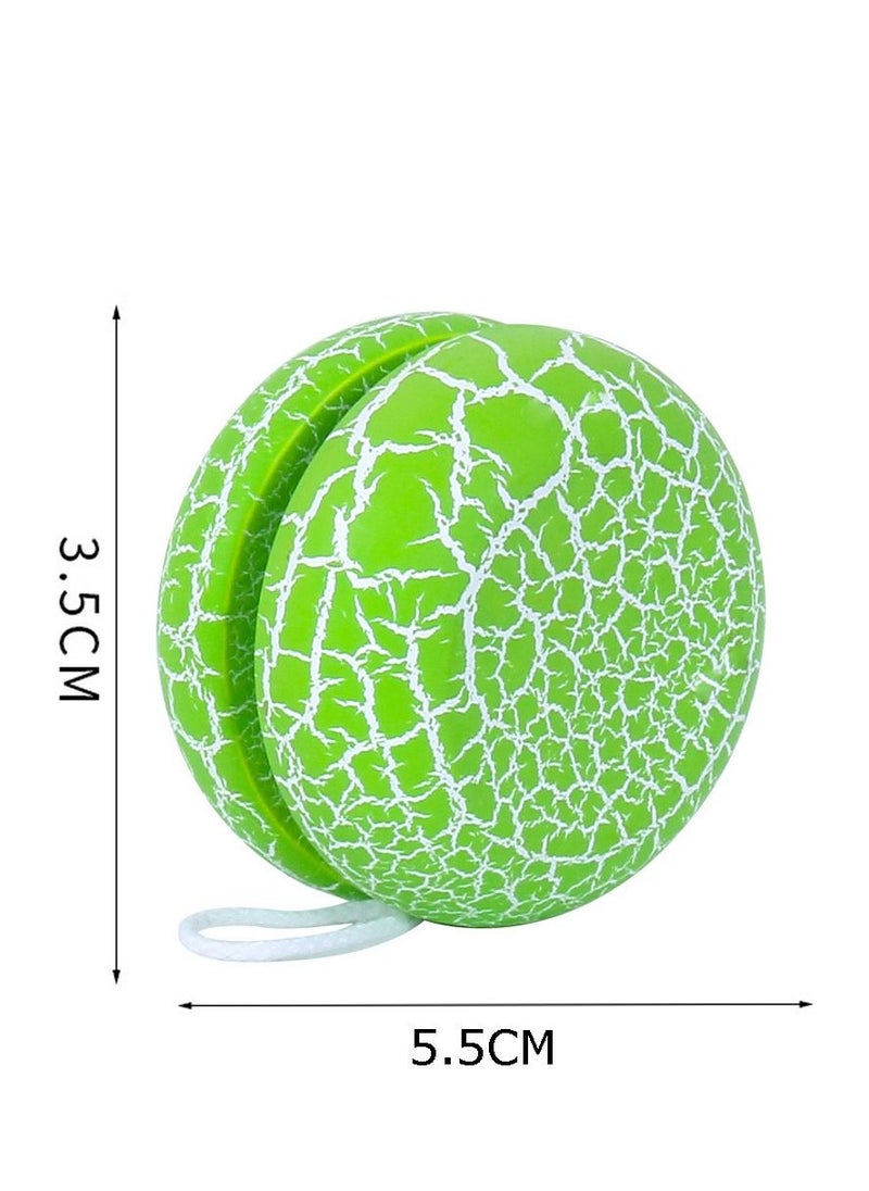 SYOSI - Yoyo Toy, Professional Looping Yoyo Responsive Yoyo Ball Wooden Yoyo Ball Toy with Crack Pattern for Kid Child Green - Image 1