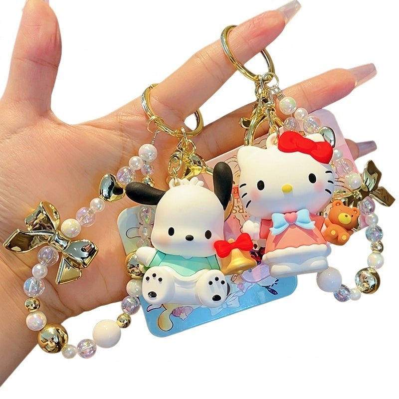 Sanrio Angel Keychain Plush Doll Cartoon Kuromi Cute Car Bag Decoration - Image 2