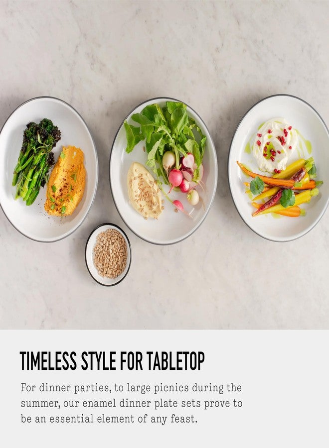Falcon Enamelware Deep Plates, 9" 4-Piece Enamel Plates, for Pasta & Fresh Salads, Non-Toxic, Dishwasher Safe & Freezer Friendly (Pigeon Gray) - Image 4
