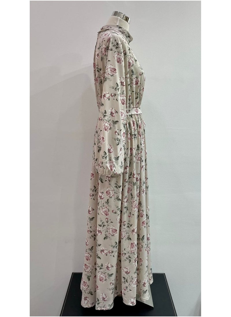 ANOHI TEXTILES - Crepe Dress with Belt - Image 1