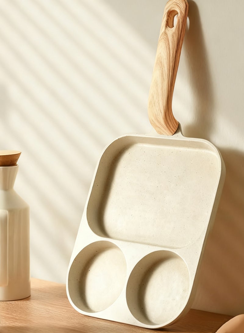 SAHHAHOME 3-in-1 Non-Stick Granite Breakfast Pan, 3-Cup Multi-Section Skillet for Eggs, Pancakes and Grilling, Dishwasher Safe, Works on Gas and Induction Stoves - Image 1