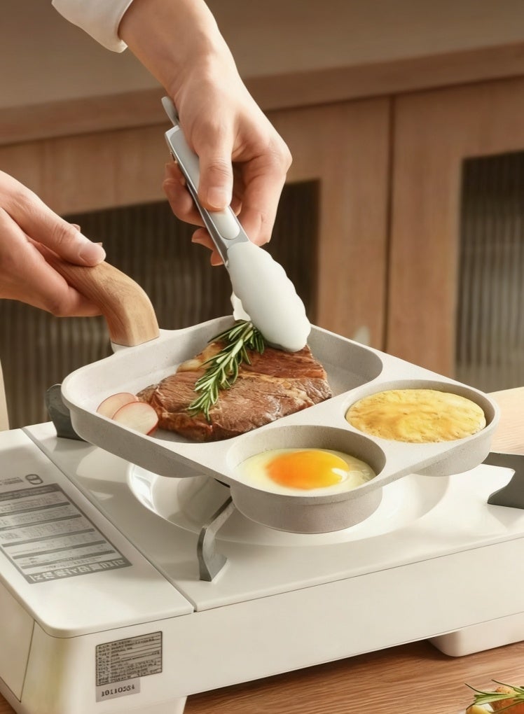 SAHHAHOME 3-in-1 Non-Stick Granite Breakfast Pan, 3-Cup Multi-Section Skillet for Eggs, Pancakes and Grilling, Dishwasher Safe, Works on Gas and Induction Stoves - Image 2