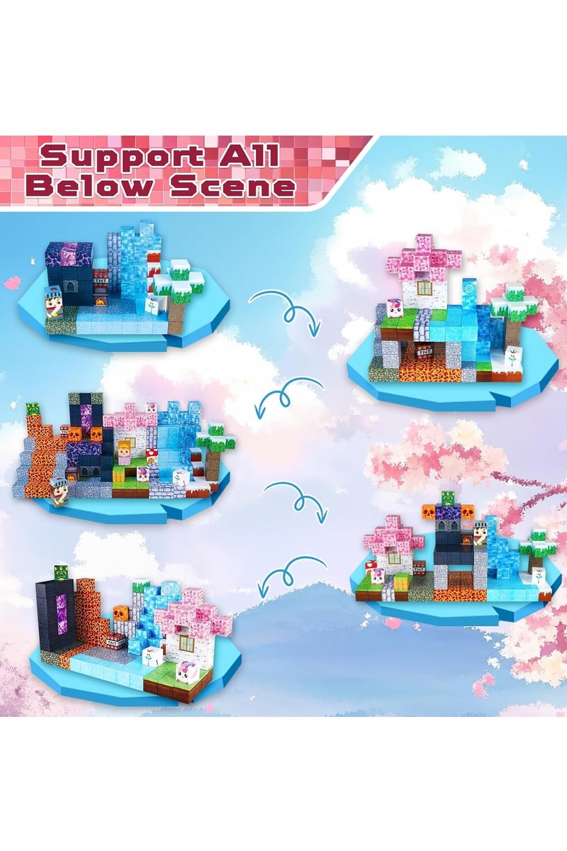 Beauenty Magnetic Blocks, 150 PCS Children's Building Toys, STEM Sensory Toys, Kids Magnet World Set, Themed Gift for Children Ages 3+ (A World of Ice and Fire) - Image 2