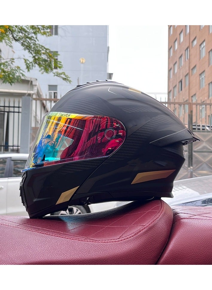 ORZ New Double Mirror Helmet Semi Full Cover Four Seasons Motorcycle Helmet  - Image 1
