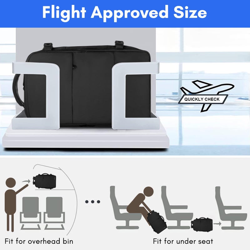 Taygeer Travel Laptop Backpack for Men Women, Airplane Approved Travel Backpack Suitcase with Usb Charging Port, Lightweight College 35l Luggage Bag 15.6inch Laptop Mochila Gifts for Business,Black - Image 4