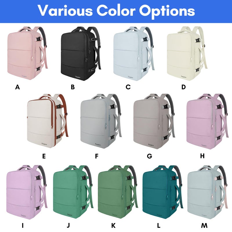 Taygeer Travel Laptop Backpack for Men Women, Airplane Approved Travel Backpack Suitcase with Usb Charging Port, Lightweight College 35l Luggage Bag 15.6inch Laptop Mochila Gifts for Business,Black - Image 3