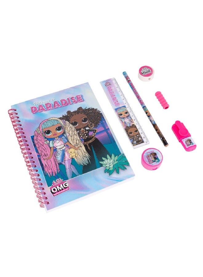 MGA مجموعة حقائب عربة LOL OMG Welcome to Paradise المكونة من 6 قطع باللونين الوردي والأزرق مقاس 18 بوصة TBT236IN1C23-18 - Image 5