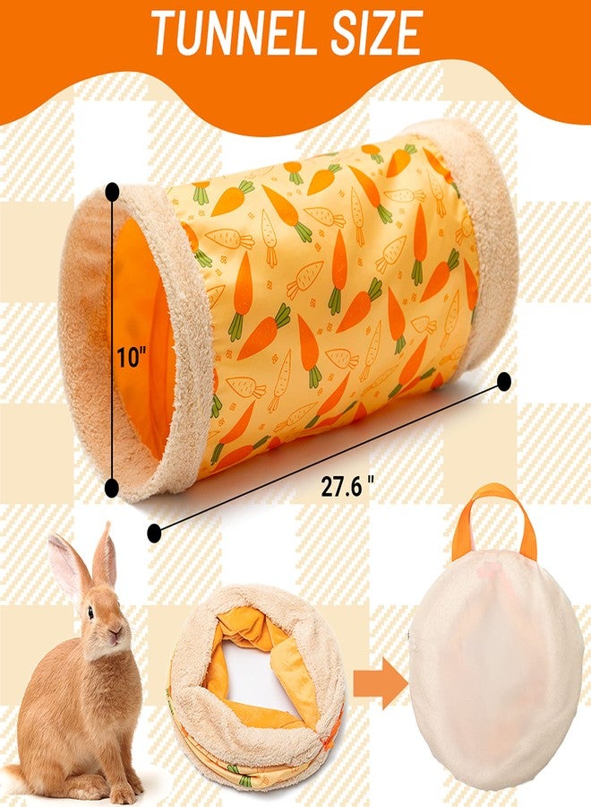 ORZECHKO Rabbit Hideout Tunnel - Small Animal Tunnel Tube House Indoor for Bunny Guinea Pig Rat Hamster Ferret Chinchilla - Playing Sleeping Resting Soft Fleece Foldable Nest Habitat - Image 2