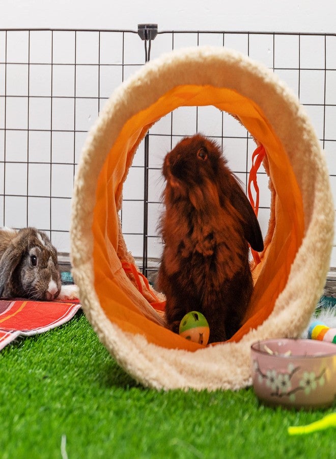 ORZECHKO Rabbit Hideout Tunnel - Small Animal Tunnel Tube House Indoor for Bunny Guinea Pig Rat Hamster Ferret Chinchilla - Playing Sleeping Resting Soft Fleece Foldable Nest Habitat - Image 4
