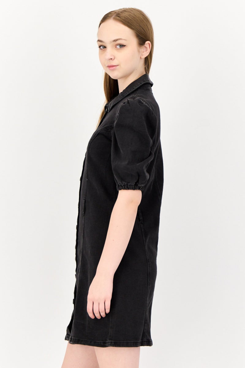 ONLY Women Washed Denim Mini Dress, Black - Image 2