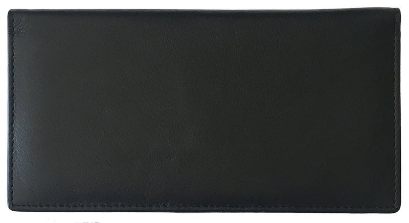 123 Cheap Checks Black RFID Leather Checkbook Cover With Credit Card Slots and Pen Holder - Image 1