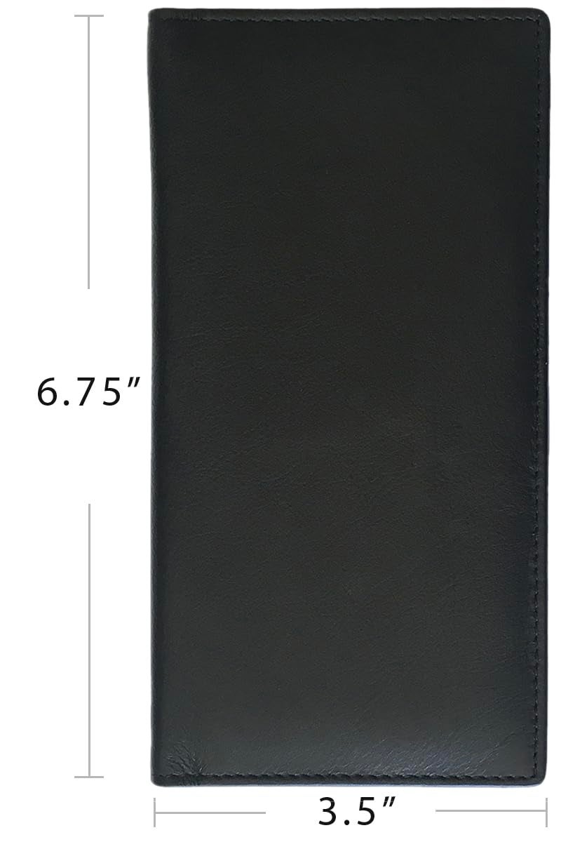 123 Cheap Checks Black RFID Leather Checkbook Cover With Credit Card Slots and Pen Holder - Image 5