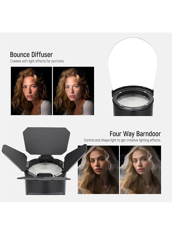 NEEWER CRM2 Magnetic Accessories Kit for Round Head Flash Z1-C Z1-N Z1-S Z2-C Z2-N Z2-S Compatible with Godox V1 Speedlites, Included 14pcs Flash Light Control Modifier Diffuser Adapter - Image 3