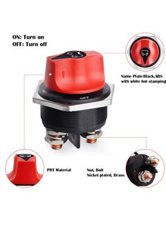 Y&D Car Battery Disconnect Switch,Boat Switch, MAX 12-32V DC 300A Cont 450A Waterproof Isolator Kill Switches for Marine RV Truck ATV Vehicles and Boat (300A)  - Image 5