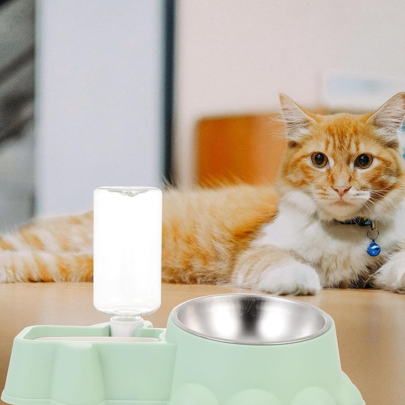 Cabilock Multifunctional Stainless Steel Dog Feeding Bowl and Automatic Water Dispenser Green Pet Food Container Suitable for Home Use - Image 4