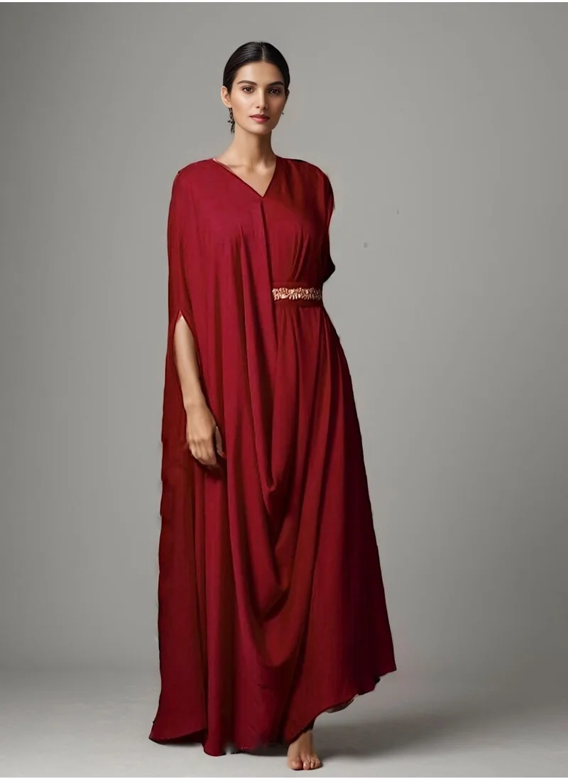 إكستاسي V-Neck Belted Maxi Dress