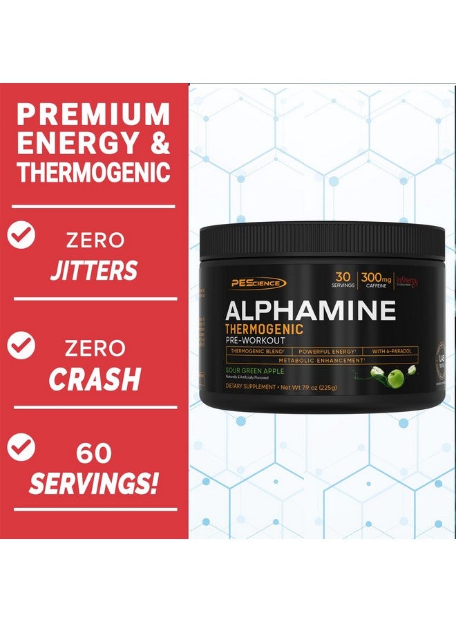 PEScience Alphamine, Sour Green Apple, 60 Scoops, Thermogenic Energy Powder with L-Carnitine - Image 3