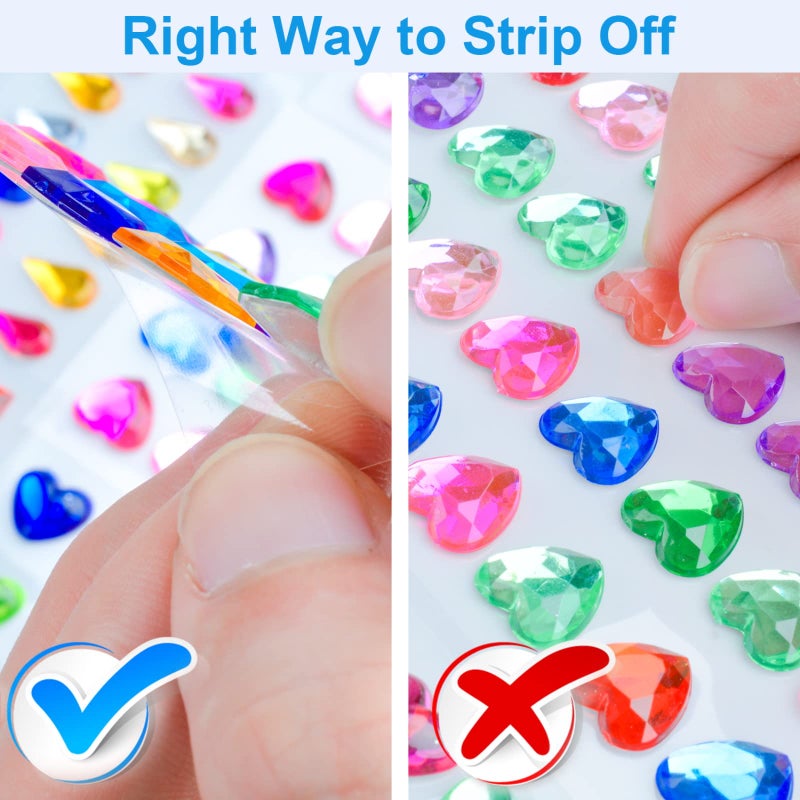 QUEENTI 2102pcs Gems Stickers, Self Adhesive Gems for Crafts Bling Rhinestones for Crafts, Assorted Shapes Jewels Rhinestones Stickers, Muticolor - Image 5