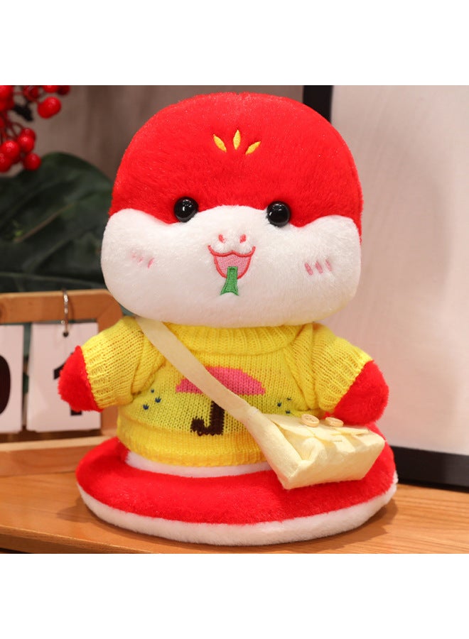 Year Of The Snake Mascot Doll Zodiac Snake Plush Toy Dress Snake Baby Doll Annual Meeting Gift Year Gift-Specifications:Small Umbrella + Small Bag + Red Snake Baby-Color:Add Portable Gift Box  - Image 1