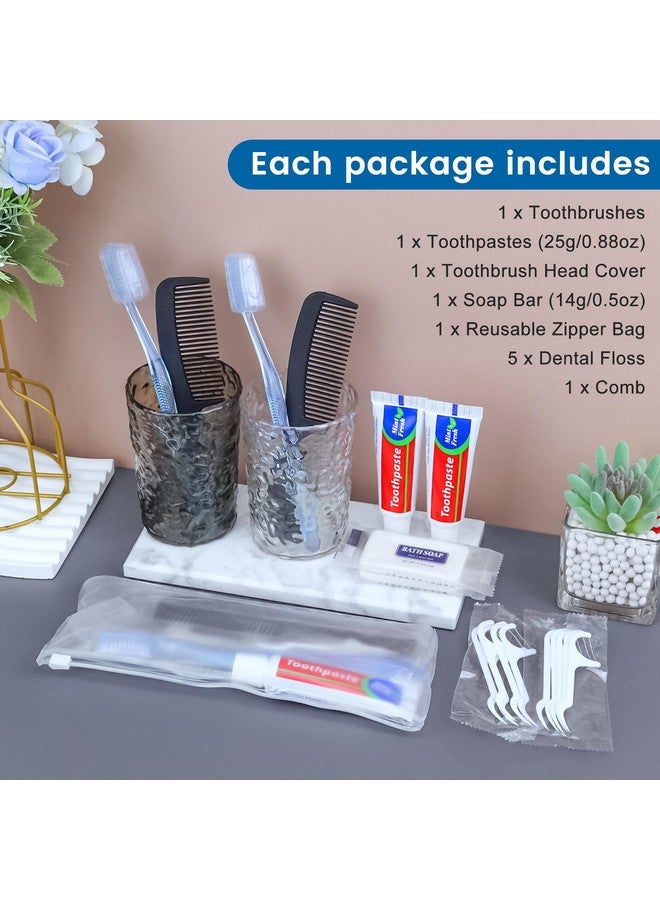اتش كيو اس ال سوند 25 مجموعة من أدوات النظافة الشخصية من فرش الأسنان التي تستخدم لمرة واحدة مع معجون الأسنان ومشط الصابون وغطاء أدوات الزينة للنساء المشردين - Image 2
