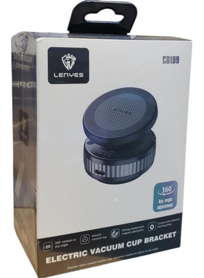 Lenyes Wireless Vacuum Suction Magnetic Car Phone Holder with 360° Rotation - CR199