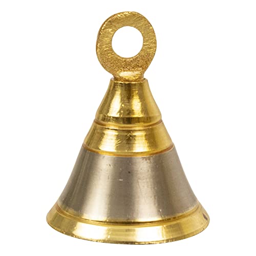 Spillbox Traditional Brass Bell/Ghanti for Pooja/Worship for Temple Home Decorative Brass Pooja Room Bells- Two Color (12) - Image 3