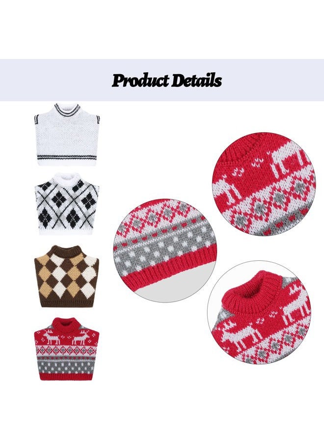 Saintrygo 4 Pieces Guinea Pig Clothes Costume for Guinea Pig Ferret Sweater Bunny Hamster Clothing Guinea Pig Outfits Small Animal Warm Vest Winter Pet Sweatshirt Rabbit Apparel Accessory Cosy T-Shirt - Image 3