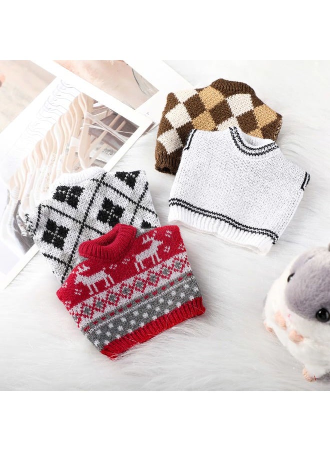 Saintrygo 4 Pieces Guinea Pig Clothes Costume for Guinea Pig Ferret Sweater Bunny Hamster Clothing Guinea Pig Outfits Small Animal Warm Vest Winter Pet Sweatshirt Rabbit Apparel Accessory Cosy T-Shirt - Image 5