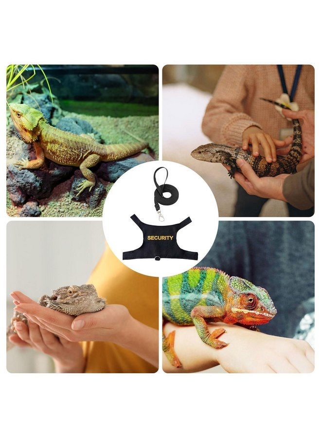 مقاود السحلية التنين الملتحي - مقاود أبو بريص النمر، حزام التنين | ملابس التنين الملتحي القابلة للتعديل، مقاود وأحزمة الحيوانات الصغيرة، سترة أمان بطول 4.76 قدم للزواحف والحيوانات الأليفة الصغيرة - Image 3