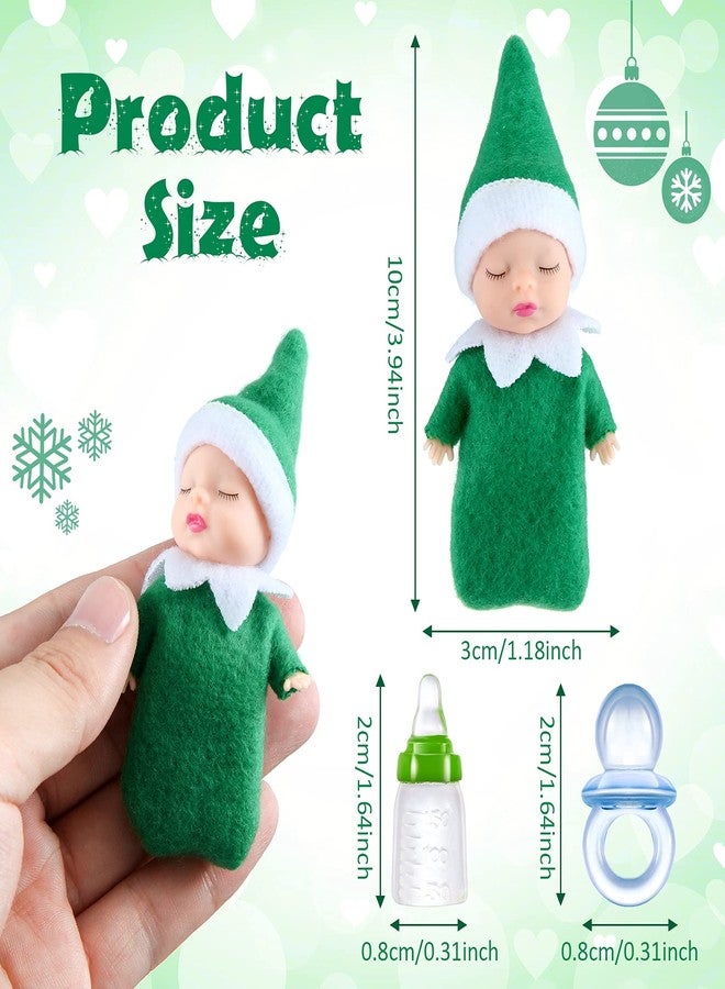 Aoriher 18 Pieces Tiny Doll Twins Set, 6 Christmas Dolls 6 Milk Bottles and 6 Doll Pacifiers, Mini Dolls Colorful Plush Cute Dolls for Christmas New Year Holiday Decoration(Classic Style) - Image 2
