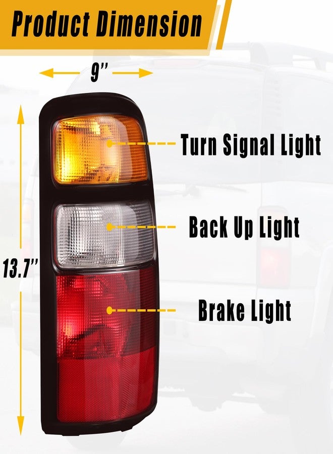 Boine Tail Light Compatible With 2000 2001 2002 2003 2004 2005 2006 Chevy Tahoe Suburban 1500 2500 GMC Yukon Driver and Passenger Side Rear Light Brake Lamps (OE-Black Edge Clear Lens) - Image 2