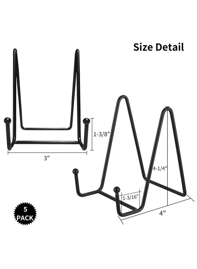 IBosins IBosins 5 Pack 4 Inch Plate Holder Display Stands, Metal Black Frame Stand for Picture, Book, Photo Easel, Creation, Collectibles  - Image 2