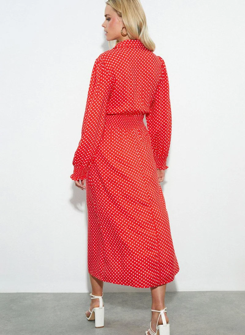 DOROTHY PERKINS Puff Sleeve Front Slit Dress