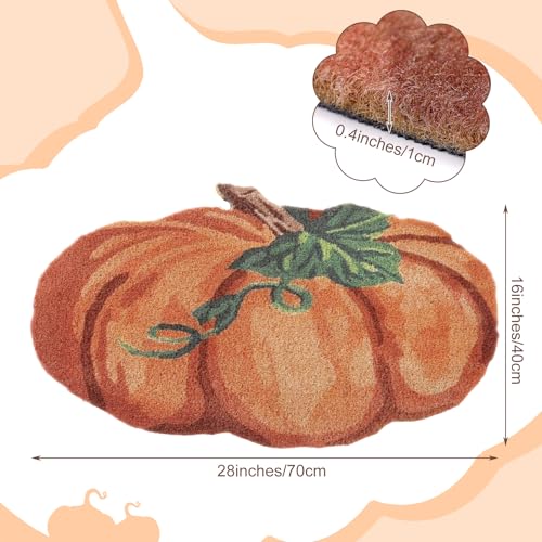 WILLBOND Fall Door Mat Pumpkin Rug Fall Welcome Mat Pumpkin Coir Doormat 16 x 28 Inch Non Slip Reusable Heavy Duty Doormat for Indoor Outdoor Entrance Bathroom Porch Thanksgiving Autumn Decor - Image 3