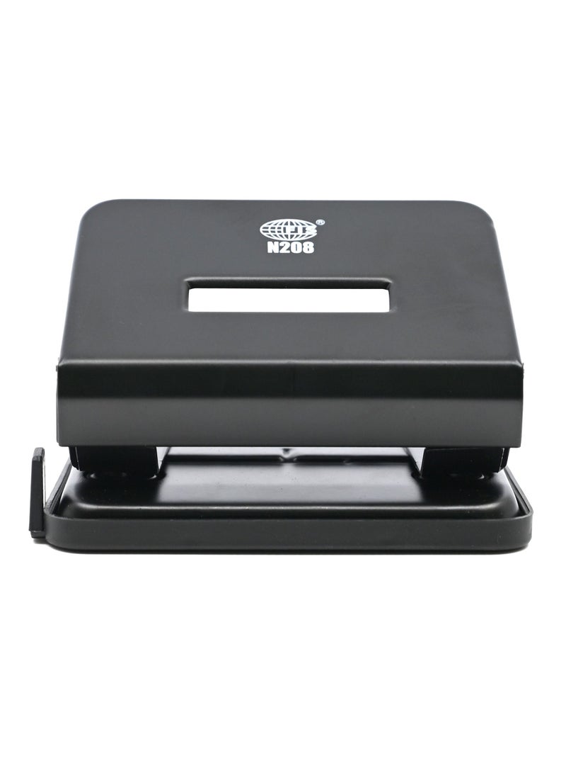 FIS  2-Holes Metal Punch 10 Sheets 1 mm, 8 cm apart hole size 6 mm, Medium Size, Black -FSPUN208BK - Image 2