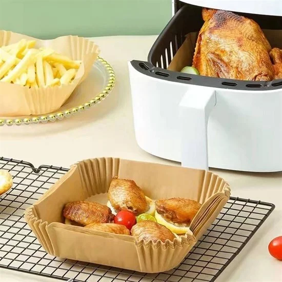 5DM 50Pcs Air Fryer Baking Paper Disposable Air Fryer Oil Proof Nonstick Square Plate Model