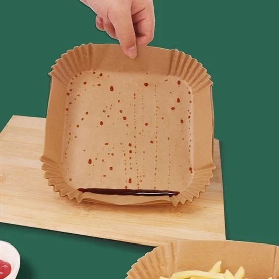 5DM 50Pcs Air Fryer Baking Paper Disposable Air Fryer Oil Proof Nonstick Square Plate Model